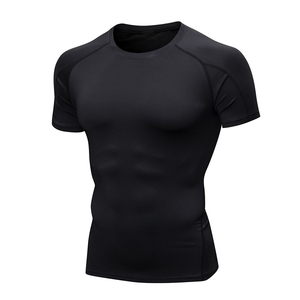 Wholesale <b>Men</b> Quick Dry Breathable <b>Compression</b> Shirt Short Sleeve Shirt Fitness Skin <b>Tight</b> Top - Product Image 5