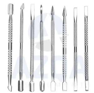 Pousse-cuticules double tête en acier inoxydable réutilisable de haute qualité pour manucure et pédicure professionnelles, vente en gros - Product Image 3