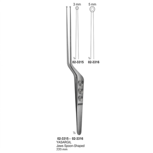 Yasargil Bayonet Spoon Forceps 220mm Stainless Steel Surgical <b>Instrument</b> for <b>Neurosurgery</b> - Product Image 2