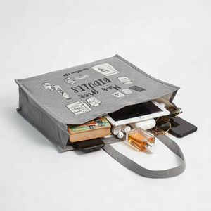 Eco Friendly Recyclable Biodegradable Cotton <b>Canvas</b> Shopping Bag 17x15x8 Inch Reusable Laminated Grocery Tote Strong Handles LMC - Product Image 6