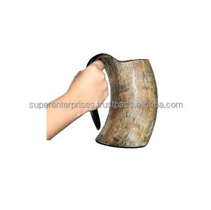 แก้วเครื่องดื่มสไตล์ฮอร์นแก้วแบบไวกิ้งแก้วมักแบบสดสำหรับดื่มเบียร์ในร่มวัสดุที่ออกแบบเป็นเอกลักษณ์แก้วดื่ม - Product Image 1