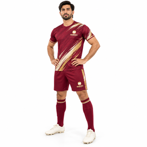 Maillot de football personnalisé sublimé unisexe adulte 100% polyester maille respirante séchage rapide écologique col rond manches courtes - Product Image 4