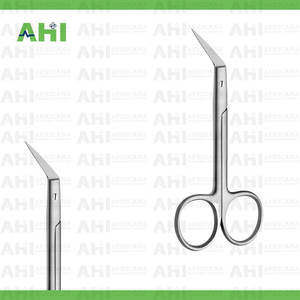 กรรไกรผ่าตัดแบบงอข้างทำจากเหล็กกล้าไร้สนิมสำหรับงานทันตกรรม ยี่ห้อ AHI Professional Manual - Product Image 3