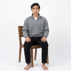 Sweat-shirt personnalisé pour homme avec fermeture éclair courte, en molleton doux, coupe classique, col montant, style décontracté, streetwear urbain, essentiel - Product Image 6