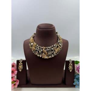 24K Gold Plated Bridal Fine Jewelry Set-Royal Premium Garden Collection Wedding India - Product Image 4