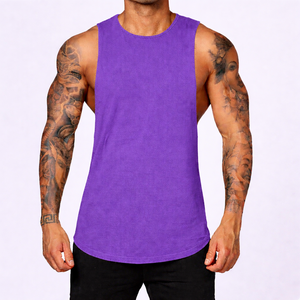 Débardeur de musculation et fitness pour homme 100% Coton, couleur unie, léger, pour l'été, la course et l'entraînement - Product Image 2