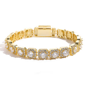 Hip Hop Moissanite Diamond <b>Bracelet</b> for <b>Men</b> Women Luxury Iced Out Cuban Link Chain <b>Bracelet</b> for Party Wedding - Product Image 3
