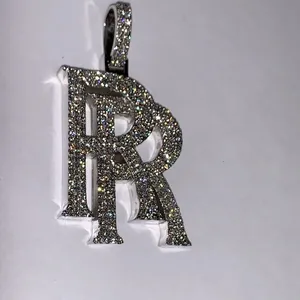 จี้เพชรโมอิสซาไนต์รูปตัวอักษร ตัวอักษรคู่ ชุบทอง เงินแท้ 925 ประดับเพชร สไตล์ฮิปฮอป เครื่องประดับผู้หญิง ทิชยา - Product Image 6