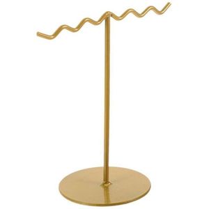 Expositor de Ropa de Lujo en Metal Dorado, Organizador de Ropa Ondulado, Soporte para Colgar Ropa, Exhibidor para Mostrador de Tienda o Boutique - Product Image 1