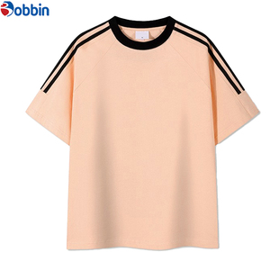 BOBBIN INDUSTRIES Camiseta Personalizada para Hombre, Tallas Grandes, Estilo Urbano, Costuras en Contraste, Franja en el Hombro, Manga Corta, Corte Regular, 100% Algodón - Product Image 4