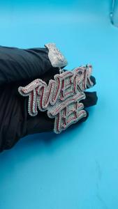 Laysware Jewels Pendentif de luxe Hip Hop en Argent 925 et Moissanite, style Bling, unisexe, cadeau d'anniversaire/de fête - Product Image 2