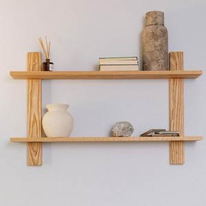 Wooden Wall <b>Shelves</b> With Metal Brackets For Modern Rustic Home Decoration Storage And Display Purposes - Product Image 4