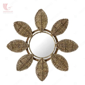 Summer Vibe Natural Seagrass Woven Palm Tree <b>Wall</b> Hanging Decor, Tropical Seagrass <b>Flower</b> <b>Wall</b> Art Wholesale - Product Image 3