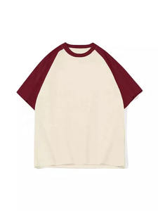Wholesale Casual Clothes Men's <b>T</b>-<b>Shirt</b> Heavy <b>Raglan</b> American Sleeve Crewneck Color Matching Shoulder Breathable Loose <b>T</b>-<b>Shirts</b> - Product Image 3