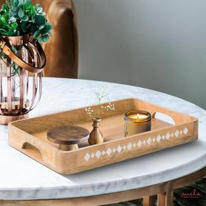 Bandeja de Servir Duradera de Madera de Mango con Asa para Queso, Alimentos y Verduras, para Usar en Mesa de Centro, Encimera de Cocina o como Decoración - Product Image 6