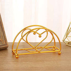 Porta Servilletas de Metal Chapado en Oro de Lujo para Hoteles y Restaurantes, Organizador de Servilletas Portátil de Diseño Europeo - Product Image 6