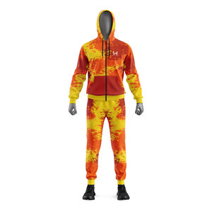 Wear 4 Games Custom Printed Wholesale Men's Eco Friendly Sporty Pattern Split Hem 2 in 1 Four Way Stretchable Hooded <b>Tracksuits</b> - Product Image 5