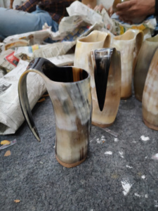 Handmade Eco-Friendly Viking Horn Mug and Shot <b>Glass</b> <b>Set</b> with Animal Design Authentic Norse Style for <b>Beer</b> & Mead - Product Image 4