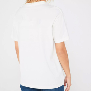 <b>Women's</b> <b>White</b> Crew Neck T-<b>Shirt</b> Regular Fit 100% Cotton Solid Color Casual Logo Print <b>Short</b> <b>Sleeve</b> Breathable Jersey Fabric 2026 - Product Image 4