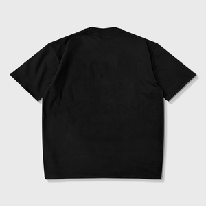 <b>Men's</b> Black Regular Fit Short Sleeve <b>Turtleneck</b> T-Shirt 100% Cotton Jersey Casual Hip Hop Breathable Cartoon Print Front Logo - Product Image 2