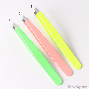 Pince à épiler en acier inoxydable à pointe inclinée pour l'épilation, outil de beauté et de maquillage - Product Image 6