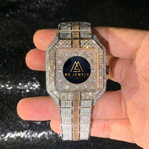 High Quality Stainless Steel Moissanite Diamond Luxury Quartz Wristwatch 40mm Hidden <b>Clasp</b> <b>for</b> Men with Iced Design Best Price - Product Image 4