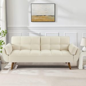 Sofá Nórdico de Lujo de Mediados de Siglo Personalizado con Paneles Laterales de Madera Maciza Minimalista - Product Image 3