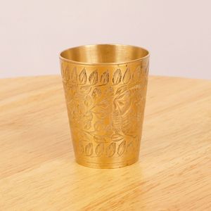 Vintage Brass Drinking Glass Handmade with Traditional Engraving Tumbler Cup <b>for</b> Home <b>Kitchen</b> <b>Decor</b> Gift <b>Item</b> Use - Product Image 6