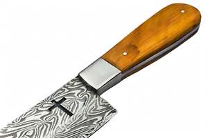 Cuchillo de Cocina Artesanal de Acero de Damasco con Mango de Madera de Miel - Product Image 3
