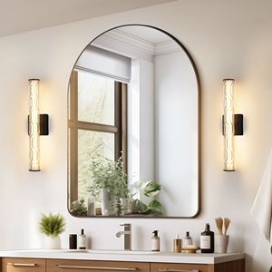 Moderna Applique da Bagno Nera da 50 cm con Cristalli K9, Lampada da Parete Singola in Bronzo, Versione Migliorata per Bagni - Product Image 3