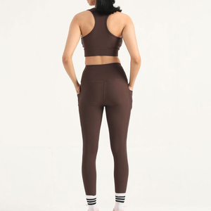 Ensemble 2 pièces de vêtements de sport pour femmes : Leggings de yoga taille haute et soutien-gorge de sport, idéal pour la gym et le fitness - Product Image 2