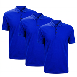 Polo à manches courtes en tricot noir pour homme, couleur unie, style décontracté, coupe classique, design boutonné - Product Image 2