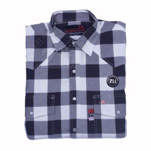 Camisas de Seguridad Resistentes al Fuego con Cierre de Broches de Perla, Camisas de Seguridad Industrial para Hombre CAT2, Telas de Franela Resistentes al Fuego para Soldadura - Product Image 2