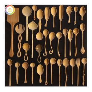 Handmade Wooden <b>Spoon</b> Set With Heart Shape And Natural Branch Handle Minimalist Design For Kitchen Use - Product Image 6