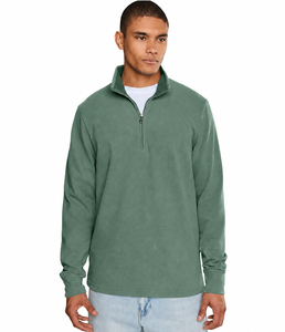 Sudadera Unisex Verde de Poliéster y Algodón con Cuello Alto y Cierre de Cremallera, Corte Regular, Color Sólido, Informal, para Otoño - Product Image 1
