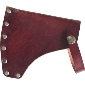 Premium thick cowhide leather axe <b>holster</b> with a sturdy belt loop attachment for hands free carrying during wilderness hiking - Product Image 4