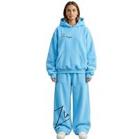 Nouvel ensemble de survêtement uni pour femme en molleton 100% coton, écologique, 2 pièces, confort quotidien, style vintage urbain, motifs et patchs simples