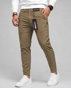 Pantalon cargo en denim délavé pour homme Fly Humble, coupe classique, kaki, coton, formel, respirant, léger, couleur unie, style été - Product Image 1