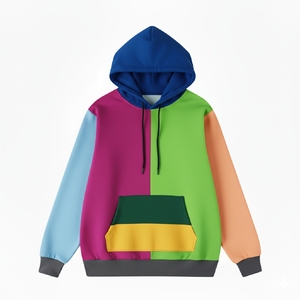 เสื้อฮู้ดสีบล็อกกิ้งแบบสวม Unisex ทรงโอเวอร์ไซส์ ทรงปกติ มีกระเป๋า ดีไซน์ผ้าถักเฟรนช์เทอร์รี่ โพลีเอสเตอร์ 100% - Product Image 4