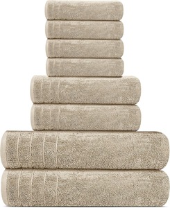 Ensemble de serviettes en coton uni, rectangulaires, teintes, pour usage domestique, couleur gris - Product Image 4