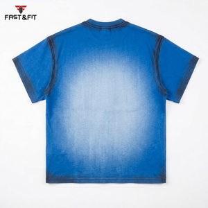 T-shirt imprimé streetwear personnalisé de haute qualité, effet délavé, pour homme, fitness et tenue décontractée, t-shirt confortable pour homme - Product Image 5