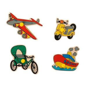 Plateau de jeu éducatif en bois coloré pour enfants avec poignées, formes 3D, sur des thèmes captivants, pour améliorer la mémoire - Product Image 2