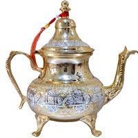 Théière marocaine attrayante en laiton bicolore, durable, écologique, de qualité alimentaire, portable, pour la décoration de table, Dallah - Prix