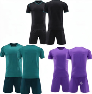 Conjunto de Camiseta de Fútbol Unisex Personalizada para Niños, 100% Poliéster, Tejido de Malla de Secado Rápido, Estampado Digital, Cuello Redondo, Manga Corta, Equipo Personalizado - Product Image 1