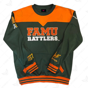 เสื้อฮู้ดดี้แบบยูนิเซ็กซ์ รุ่น 1887 สำหรับฤดูใบไม้ร่วง ออกแบบลายเชนิลล์ตามสั่ง ขายส่ง ปักโลโก้ FAMU สีพื้น - Product Image 1