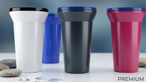 Black <b>Plastic</b> Round Spittoon <b>Cup</b> 98mm Diameter Household Bar Tableware Single Wall PP Material Custom Label - Product Image 2