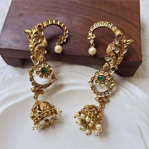 Fashion Gold Plated Wedding Cuff Earrings for Women - Product Image 3