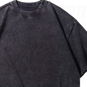 เสื้อยืดคอตตอนหนาน้ำหนักมากทรงโอเวอร์ไซส์สไตล์วินเทจ ยูนิเซ็กส์  แบบเรียบ  รับสกรีนโลโก้ OEM สตรีทแวร์ ทรงหลวม คุณภาพพรีเมียม แขนสั้น - Product Image 2