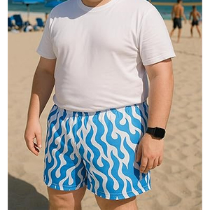 Quick Dry Custom Sublimation 100% Polyester Canvas Fabric Breathable Mid Elastic Waist Sporty Flame Pattern Men Fitness Gym - Product Image 2