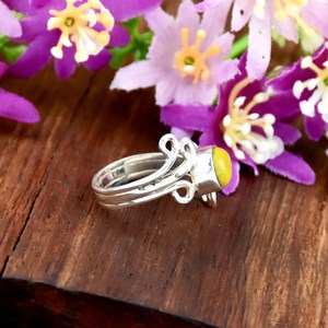 Bague spirale artisanale en argent sterling 925 avec pierre précieuse turquoise Dahlia, style bohème, bijou raffiné pour femme - Product Image 4
